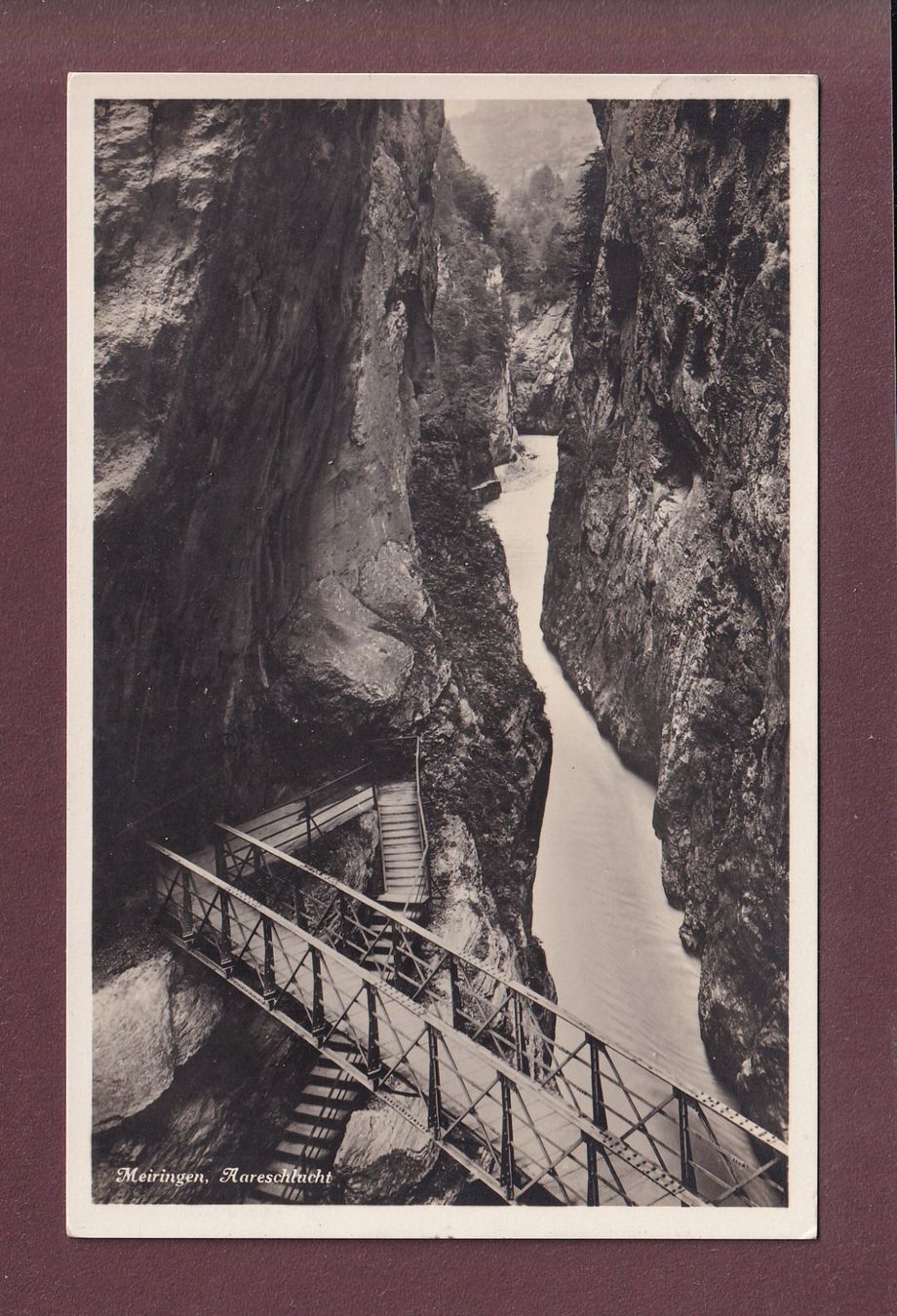 Cartoline postali: Meiringen - AARESCHLUCHT - 1931 – Usato da Pully venduto da nicecards