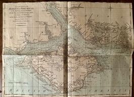 J. Bew: Harbour of Portsmouth / Isle of Wight rare map 1782