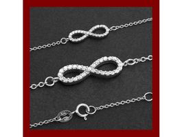 17-19cm Infinity Armband 1.2mm Silber 925 mit Zirkonias