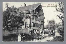 UNTER-EMMENTHAL. POSTKUTSCHE, BELEBT! 0 1914