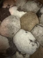 Round felted stone rug, natural colors, 2 m diameter