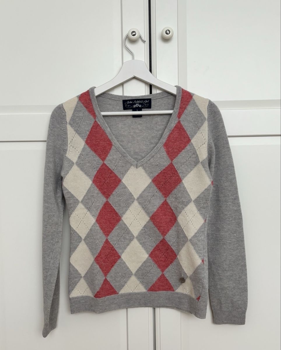 Maglioni & Felpe: Pullover John Ashfield, Rautenmuster V-Ausschnitt, Grösse S – Usato da Luzern venduto da biba3001