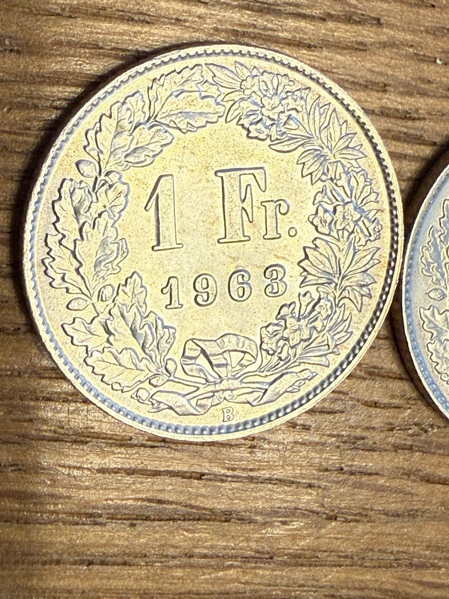 Tutti le monete: 2 x 1 Schweizer Franken Silber 1963 – Nuovo (secondo la descrizione) da Goldach venduto da Messerguru 2