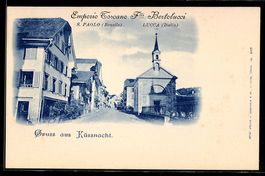 AK Küssnacht, Strassenpartie mit Kirche