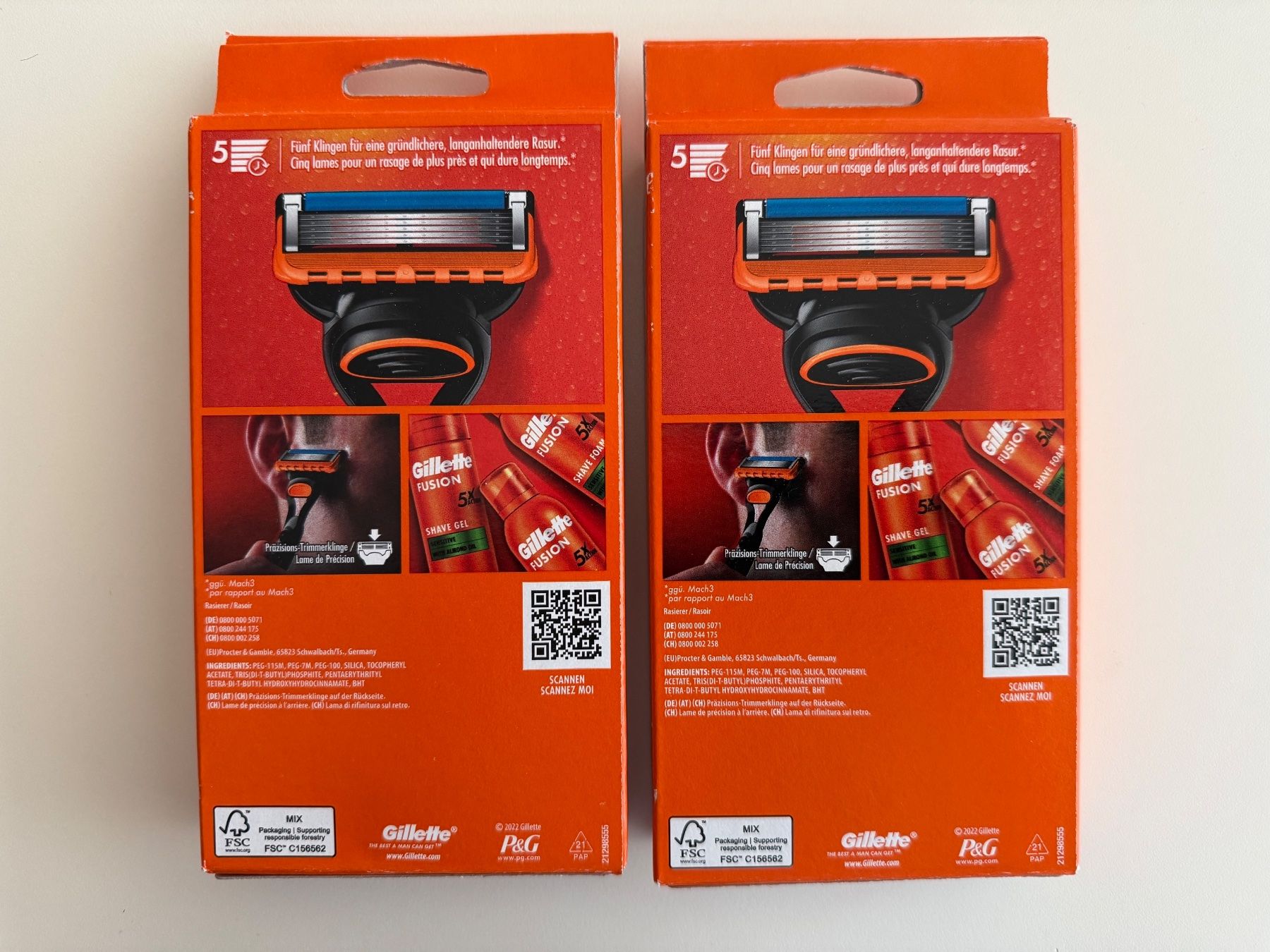 Gillette Rasoi & Lamette da barba: Gillette Fusion5, 4 pcs – Nuovo e nell'imballaggio originale da St-Gingolph venduto da GoldenKeys 1