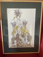 Dessin original signé Pierre S. Currist '96 encadré