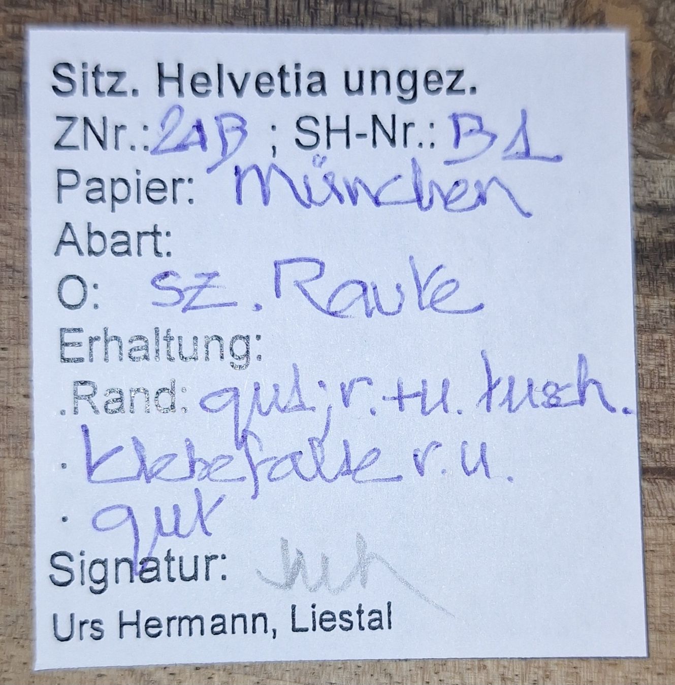 Tutti i francobolli: Strubel 24 B mit Befund Kat. 140.- – Usato da Balgach venduto da SIMEON27 2
