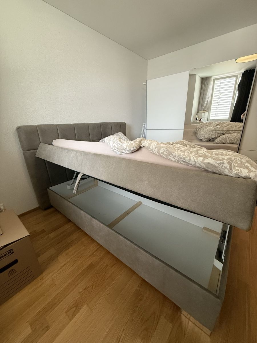 Letti: Boxspringbett 160x200 grau – Usato da Oensingen venduto da rom_6fhm 2