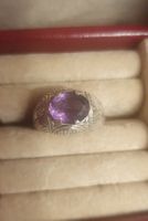 Bague en argent avec améthyste