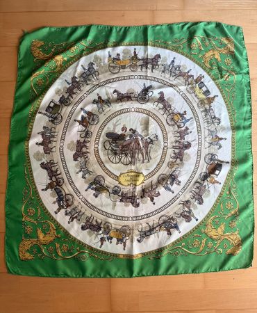 HERMES Seiden Foulard „La Prominade de Longchamps“