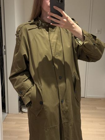 Zara Khaki Military Style Trench Coat - Size Small