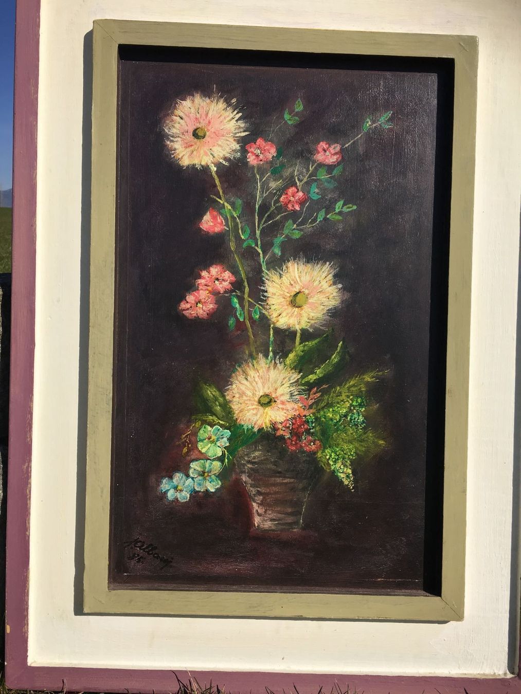 Gemälde: GEMÄLDE  BLUMENBILD VON JOSEF ALBANI SIGNIERT – Gebraucht aus Subingen von ArtBead 3