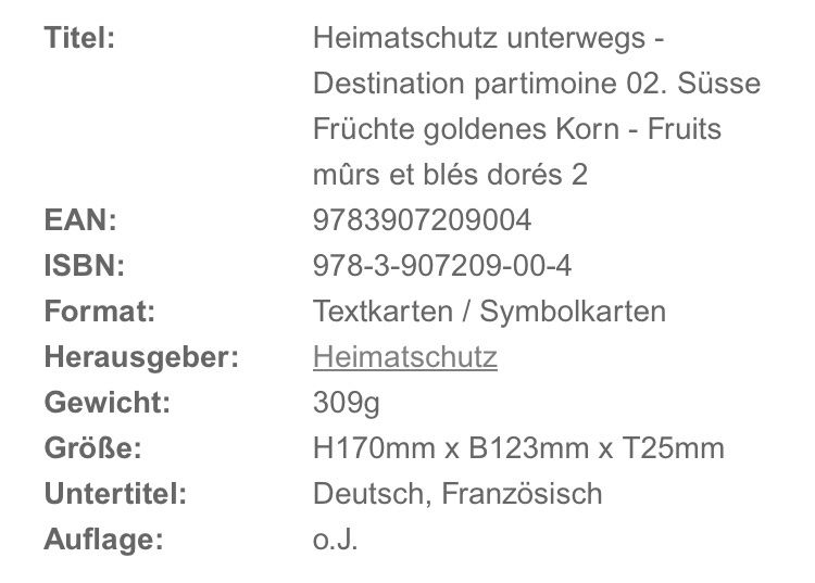 Bücher: Heimatschutz unterwegs – Neu und originalverpackt aus Buchs AG von Allerleis 5