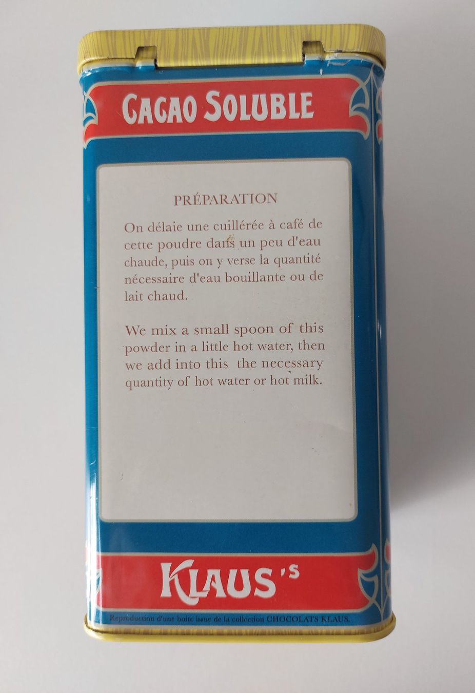 Cailler Barattoli: Blechbüchse Klaus Cacao Blechdose boite – Usato da Schenkon venduto da TG10 2