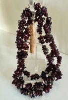 74 cm elegante Granat Splitterkette – bordeauxrot - Vintage