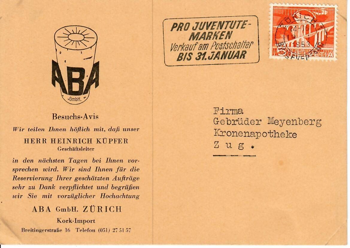 Alle Briefmarken: PK, ABA Zürich – Gebraucht aus Hochdorf von Ziegel-16