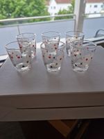 6er Set Schnapsgläser mit Spielkartenmotiv..