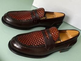 ERMENEGILDO ZEGNA XXX Couture Gewebt Slip On Loafers 42 NEU