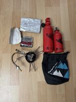 MSR Dragonfly Campingkocher mit Zubehör, Benzin-Flaschen 
