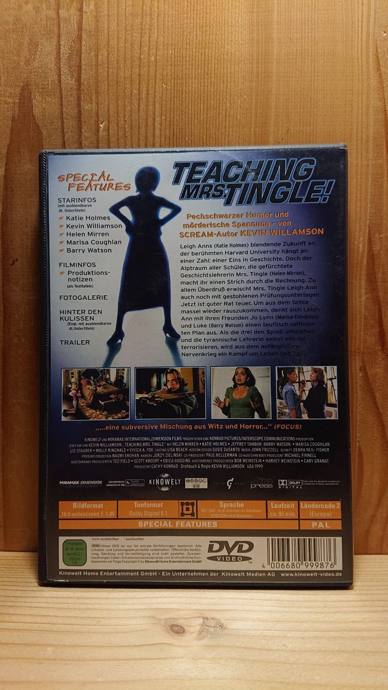Tutti i DVDs: TEACHING MRS. TINGLE! DVD mit Katie Holmes – Usato da Wilderswil venduto da Exebub 1
