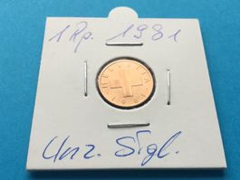 Sehr schöne 1 Rappen 1981 Unzirkuliert Stgl