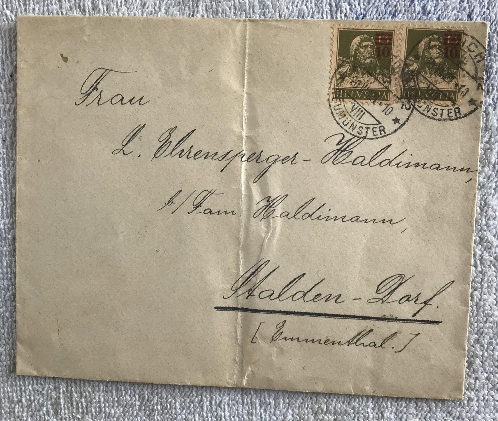 Tutti i francobolli: ANTIKER BRIEFUMSCHLAG SCHWEIZ 1921 – Usato da Ostermundigen venduto da Kari1937
