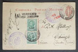Cartolina postale militare da BENGASI (Libia) a CHIASSO 1917