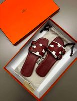 Hermès Remake Sandalen, Gr. 37, bordeaux