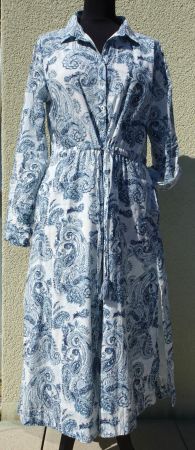 Atelier Maree Blusenkleid Gr. M blau weiss Kleid Paisley