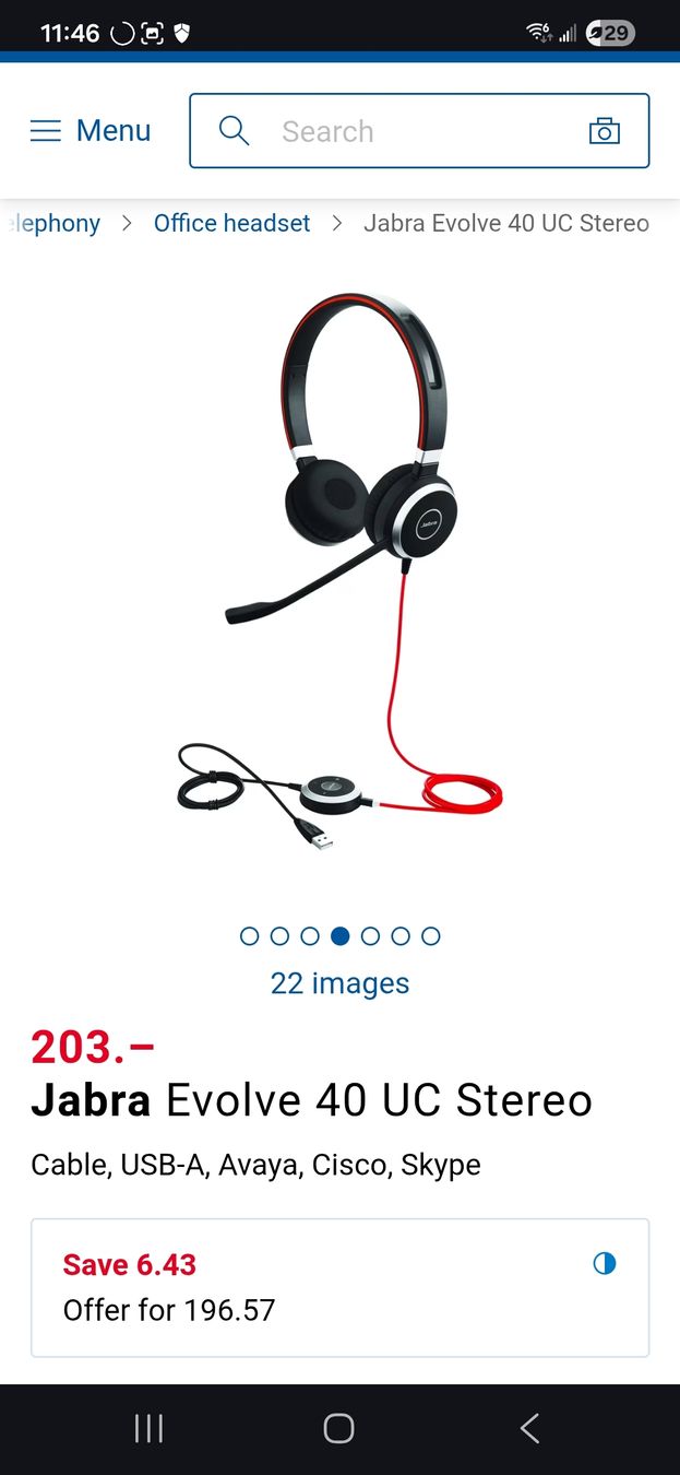 Jabra Kopfhörer: Jabra Evolve 40 UC Stereo Headset USB – Gebraucht aus La Neuveville von Gary.T