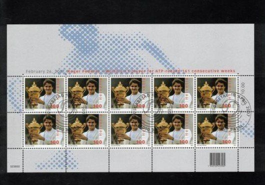 Alle Briefmarken: 2007 Kleinbogen Roger Federer aus ABO** – Gebraucht aus Rheinau von loxis
