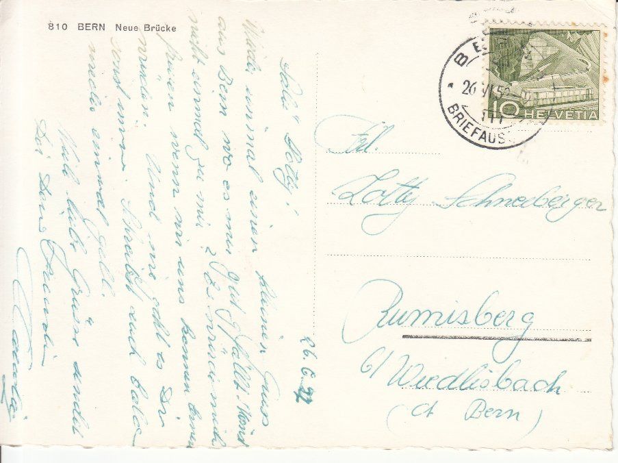 Cartoline postali: Bern Neue Brücke 1952 – Usato da Bürglen TG venduto da StampGraf 1