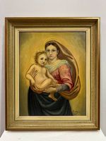 Ölgemälde «Sixtinische Madonna», Kopie nach Raffael