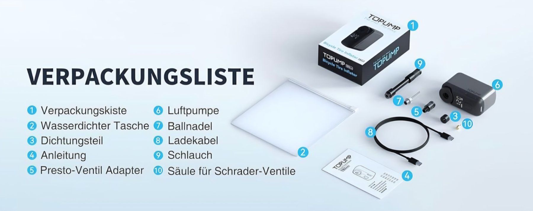 Pompe: Elektrische Velopumpe Fahrradluftpumpe mit Manometer – Nuovo e nell'imballaggio originale da Braunau venduto da Brand-Store 7