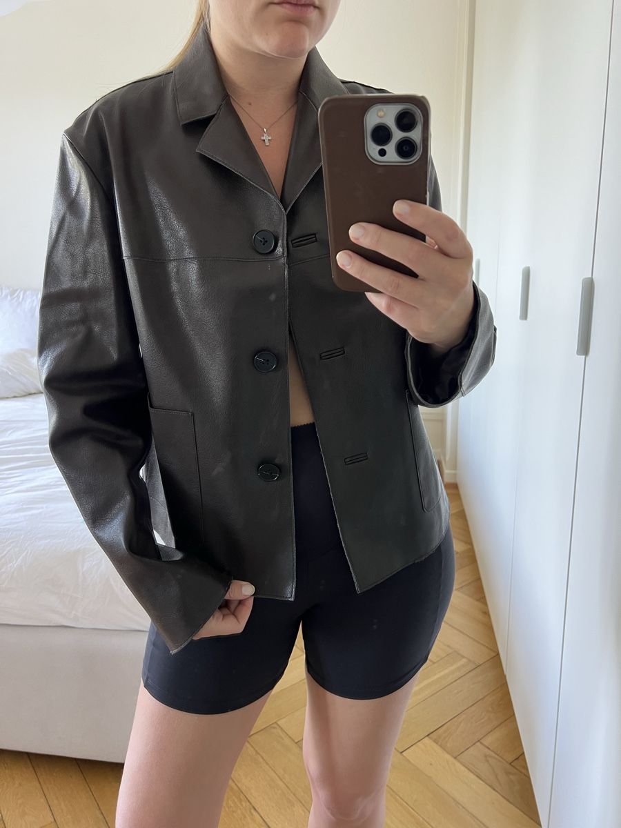 Mango Giacche: Veste chocolat faux cuir Mango – Nuovo (secondo la descrizione) da Genève venduto da MinimalistDressing 2