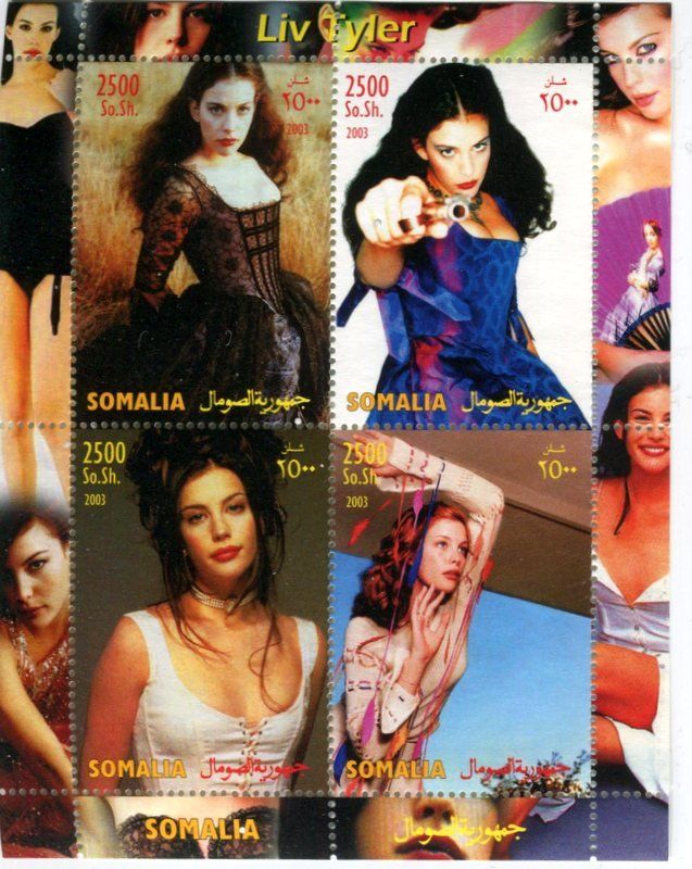 Tous les timbres: Block "Liv Tyler". Somalia – Neuf avec emballage d'origine à Basel par Butsch5