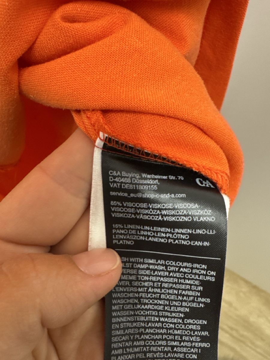 C&A Vestiti: C&A Hemdblusenkleid Orange – Usato da Eichberg venduto da OanaB 2