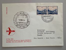 SWISSAIR Flufbreif Rio -Sao Paulo 1954