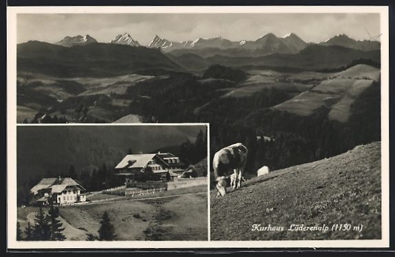 Cartoline postali: Wasen, Kurhaus Lüdernalp, Landschaftspa – Usato da Berlin venduto da bartko-reher