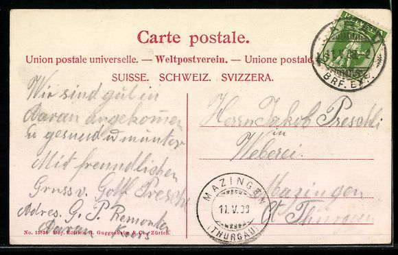 Ansichtskarten: Aarau, Museum, Kantonsschule, Generalans – Gebraucht aus Berlin von bartko-reher 1