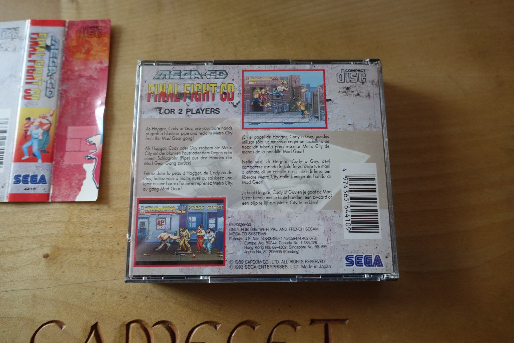 Sega Giochi: Final Fight CD mit Spine - Rar – Usato da Steinach venduto da Gamecet 3