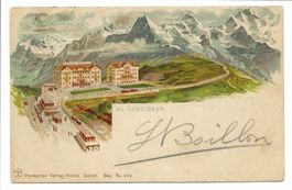 Kleine Scheidegg (BE) Bahnstation - Hotel - Jungfrau - Litho