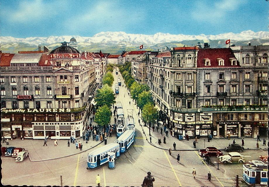 Cartoline postali: ZÜRICH Bahnhofstrasse, Tram – Usato da Jona venduto da philajona