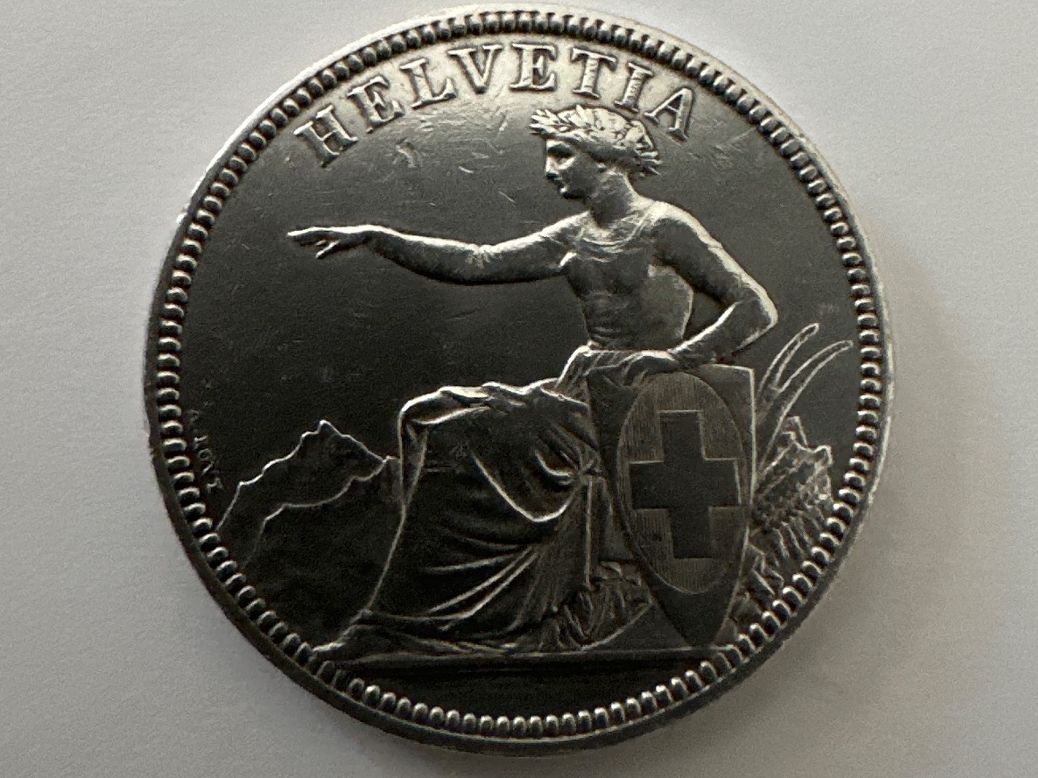 Alle Münzen: 5Fr 1874 B – Gebraucht aus Erlach von gubbe1 1