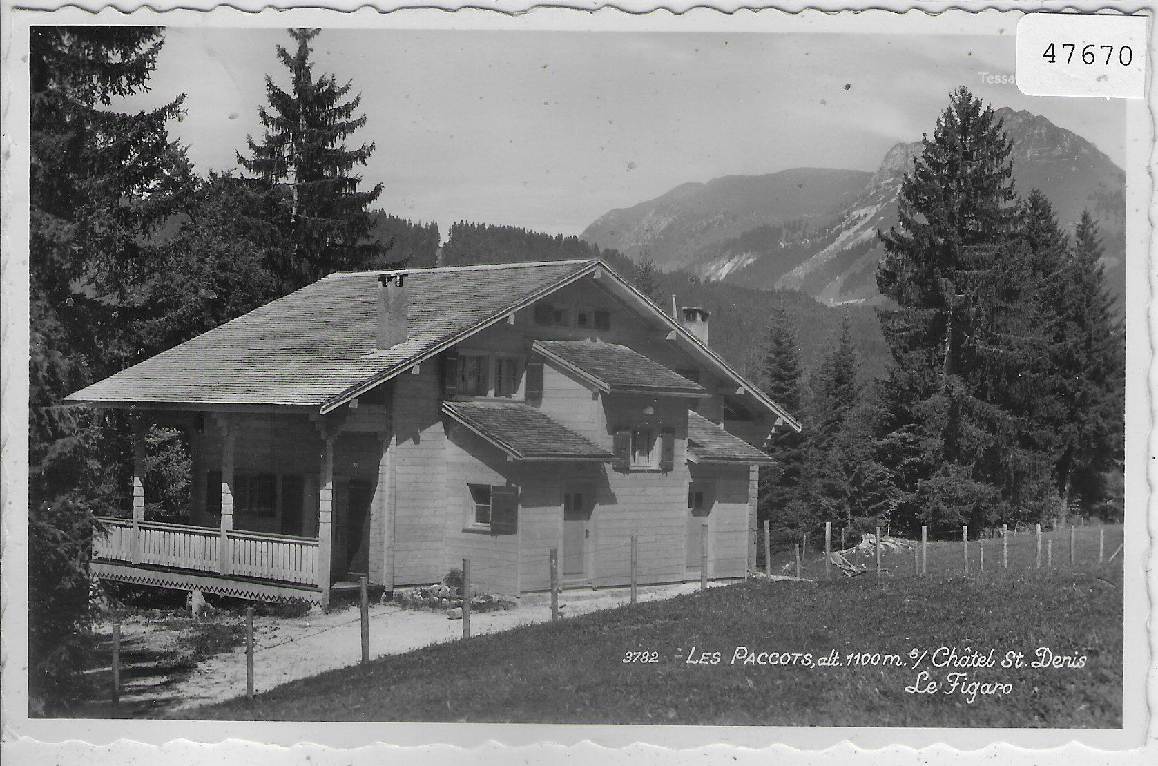 Cartoline postali: Les Paccots s/Chatel St. Denis - Le Figaro – Usato da Ettingen venduto da Kartenplanet