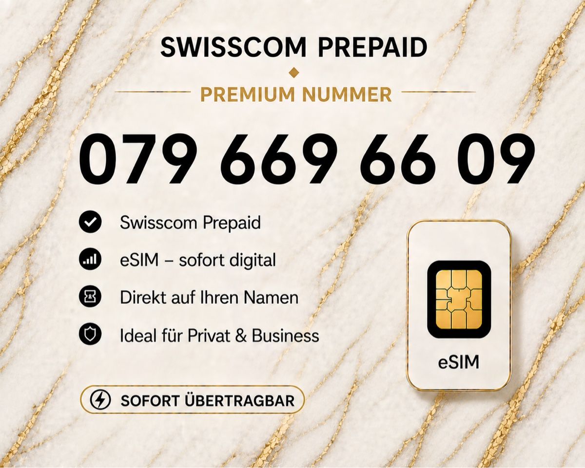 Swisscom Carte prepagate: Swisscom Prepaid Premium Nummer – Nuovo e nell'imballaggio originale da Rotkreuz venduto da 079shop