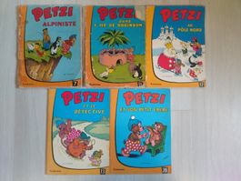 Lot de 5 bandes dessinées Petzi Casterman 