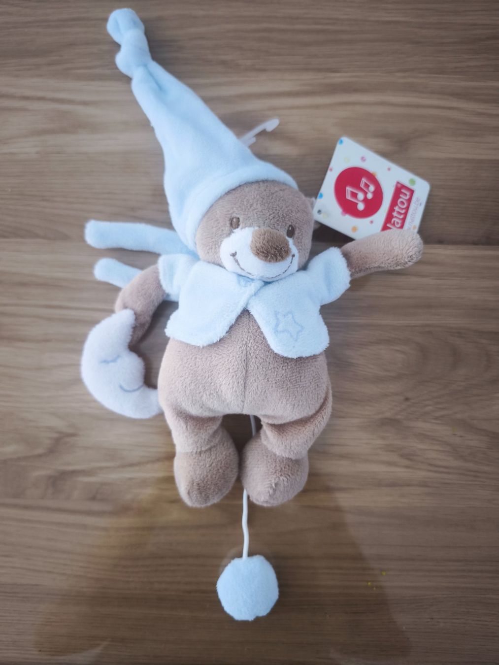 Nattou Giocattoli: Nattou Bär Spieluhr Blau/Beige – Nuovo e nell'imballaggio originale da Wangen b. Olten venduto da Babywohl