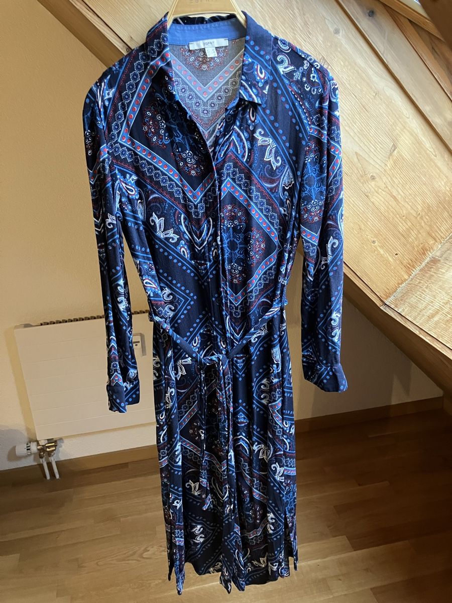 Esprit Vestiti: blau gemustertes Herbstkleid Gr. 32 – Usato da St. Gallen venduto da andreav.