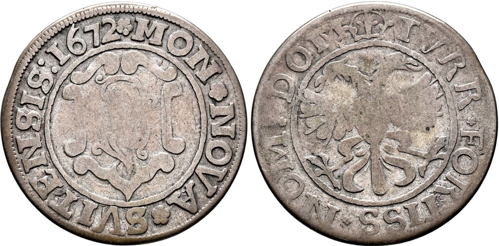 Tutti le monete: Schwyz: Örtli 1672 ++ (Silber) ++ – Usato da Pfungen venduto da Aguti77